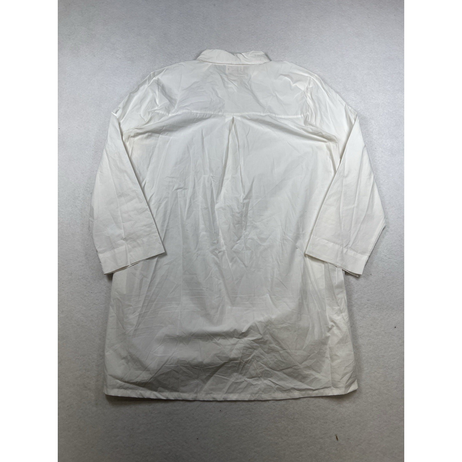 Honest Cotton White Button Up Shirt Dress One Size Euc — image 2 of 8